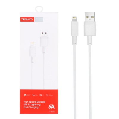 کابل شارژ فست آیفون TRANYOO مدل S13-I 6A - سفید